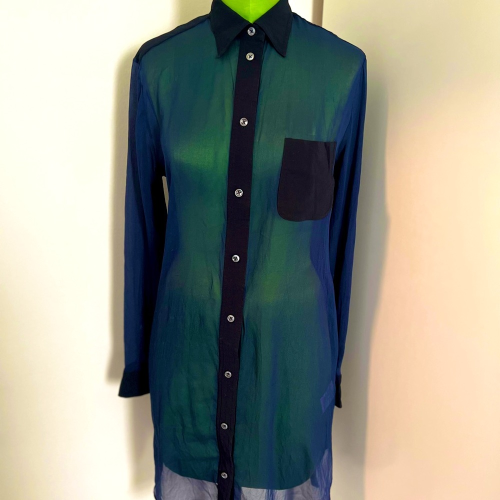 Maison Margiela sheer button up unisex shirt/dress EU44/US 4